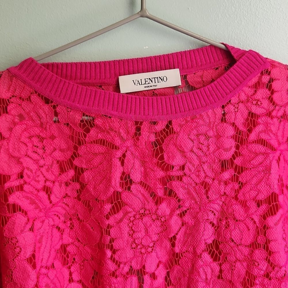 Valentino Pink Lace Blouse - Picture 2 of 14